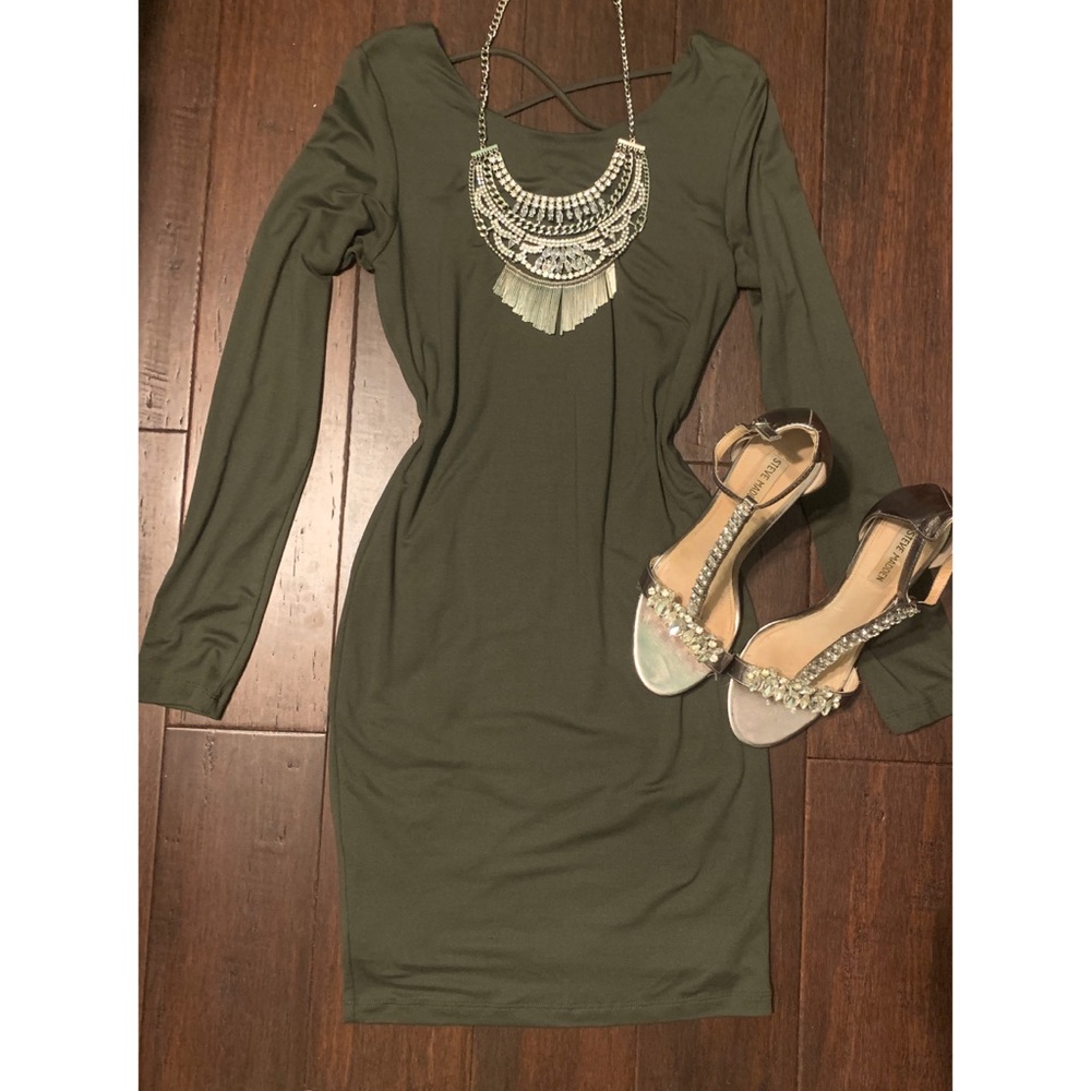 Long Sleeve Olive Mini Dress